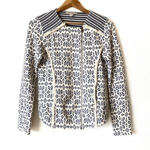 LUCKY BRAND Cream Moto Jacket Raw Hem Small